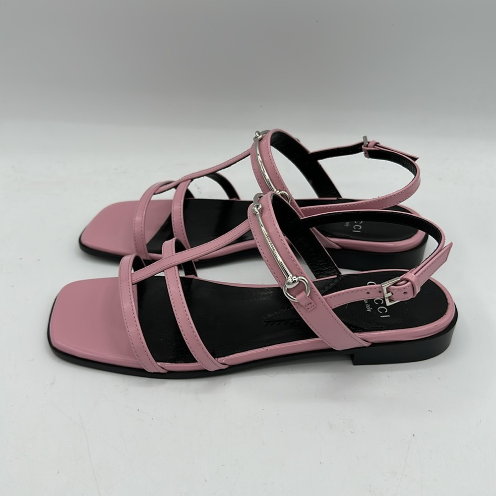 Gucci Divine Cage Horsebit Leather Sandals Dolly Pink Size 35 EU / 5 US NWOB - Picture 5 of 10